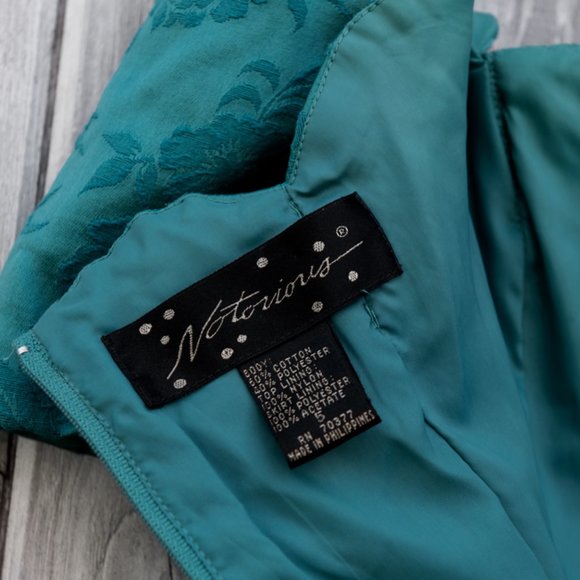 Vintage Notorious Teal Prom Dress Size 5 - Picture 6 of 6